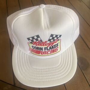 NOS‎ Vintage Kellogg's Corn Flakes Racing Snapback Truckers Hat White
